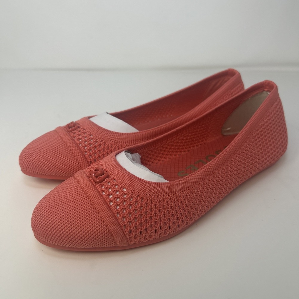Aerosoles Annelie Women's Ballet Flats Coral Knit Round Toe Comfort Size 6